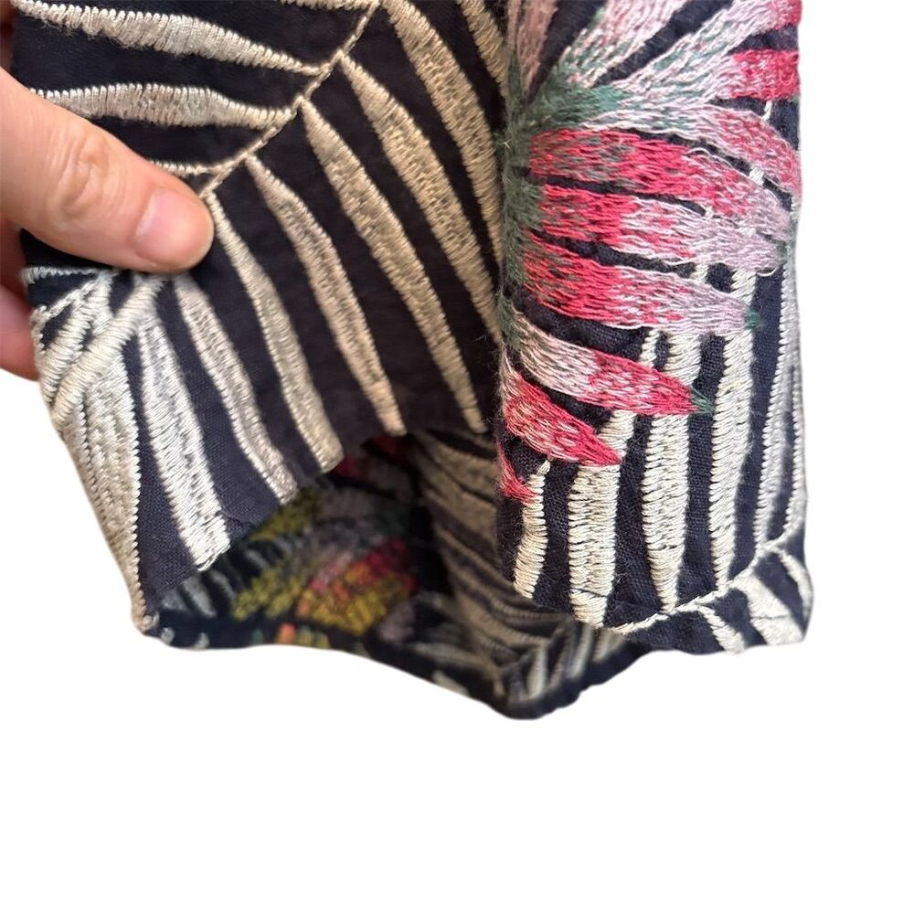 Johnny Was Kaluhi Embroidered Floral Cropped Kimono Vibrant Boho Chic Multicolor - Picture 5 of 8